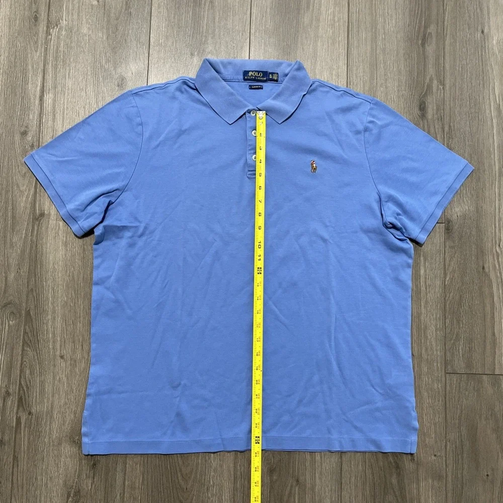 Polo Ralph Lauren Short Sleeve Polo Shirt Mens XL Classic Fit Blue Cotton